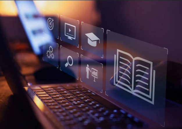 Digital learning interface on a laptop