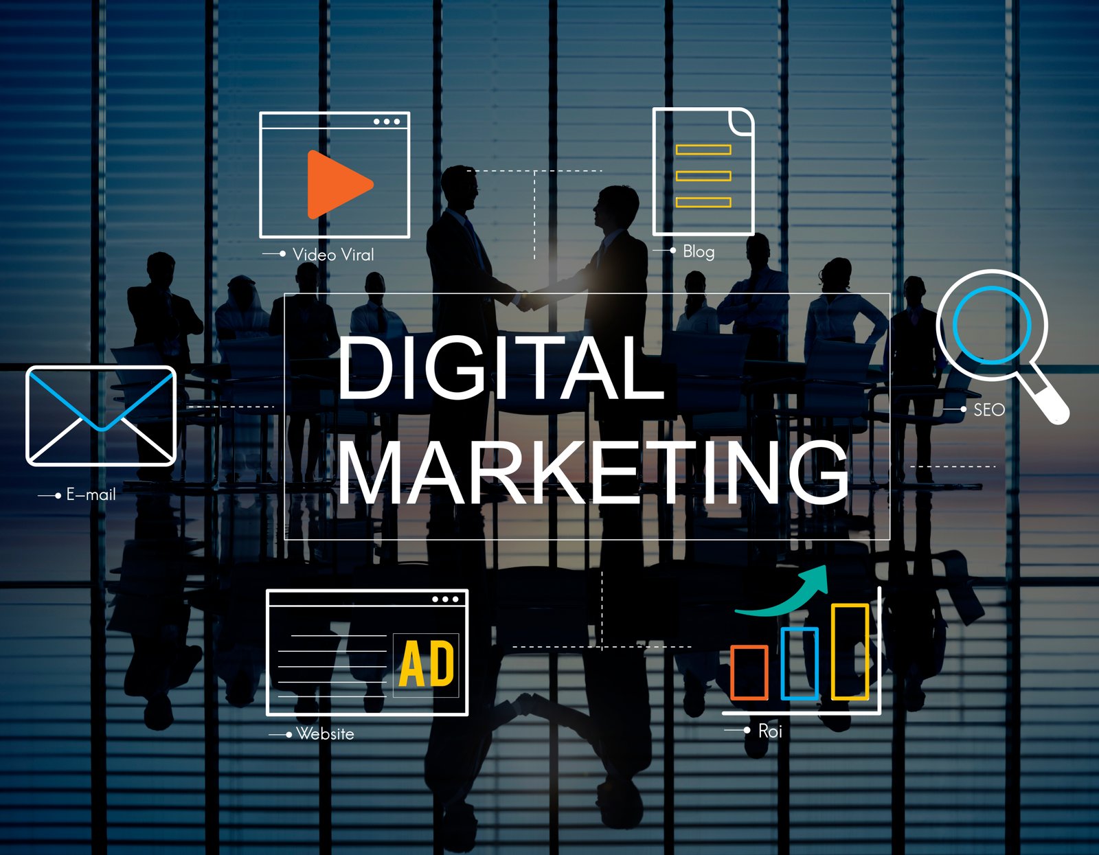Digital marketing strategy and campaign icons